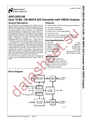 ADC12DC105CISQ/NOPB datasheet  